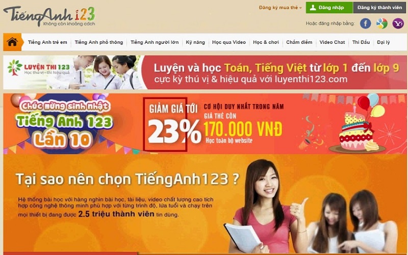 website tienganh123