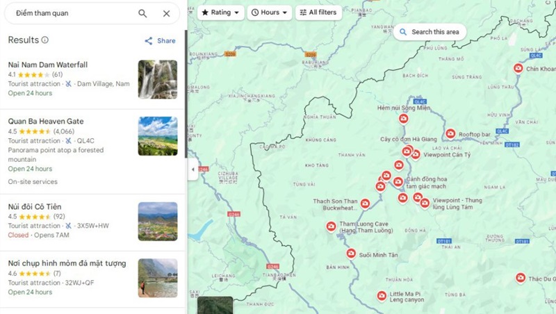 Bản đồ du lịch huyện Quản Bạ