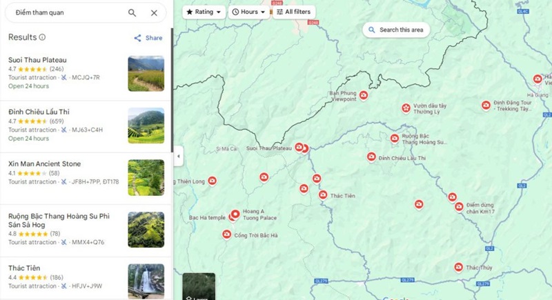 Bản đồ du lịch huyện Hoàng Su Phì