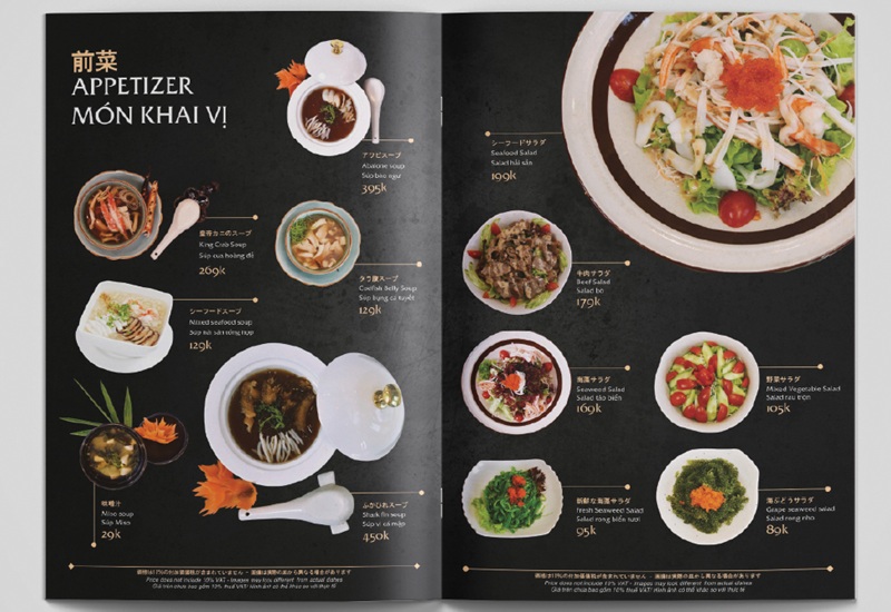 xu hướng thiết kế menu hiện nay